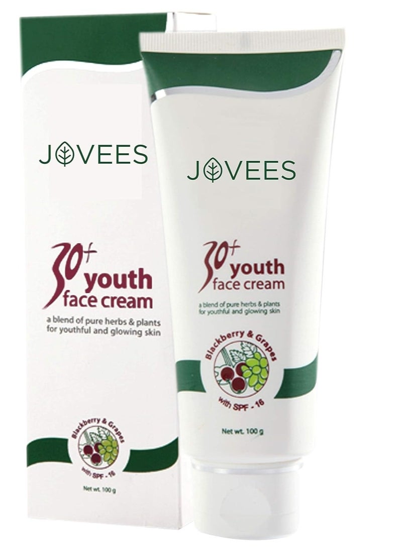 Jovees 30+ Youth Face Cream with SPF-16 |100GM | Unisex | For Fine Lines, Dark Spots & Skin Brightening - Image 3